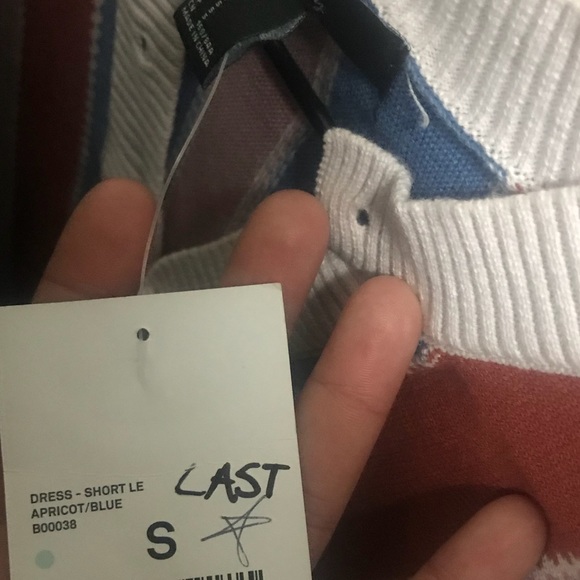 multicolored striped lace up dress - Picture 4 of 4